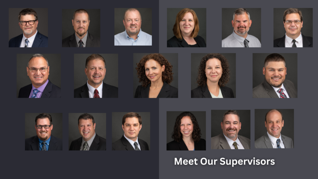 Collection of photos displaying the company's supervisors.